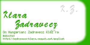 klara zadravecz business card